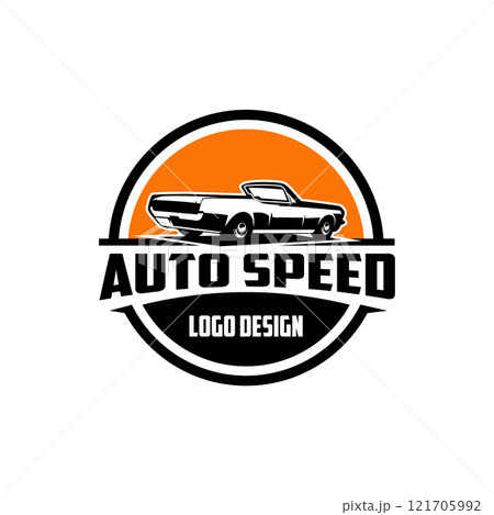 auto speed Mustang convertible. car logo vector design. isolated white background view from behind. best for logo, badge, emblem, icon, sticker design. available in eps 10 auto speed Mustang convertible. car logo vector design. isolated white background view from behind. best for logo, badge, emblem, icon, sticker design. available in eps 10 121705992