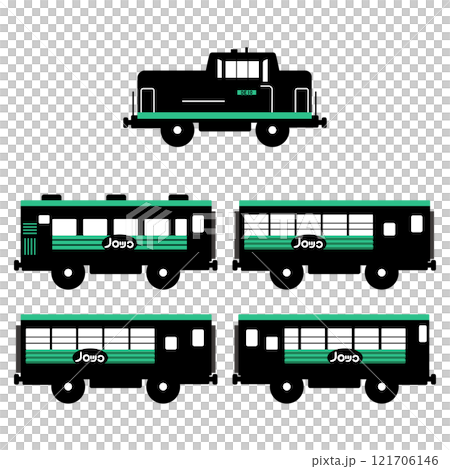 An illustration based on the black design of the toy-style Kushiro Marsh Norokko train 121706146