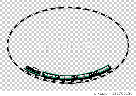 以黑色為基調的設計，橢圓形軌道框架和玩具般的釧路濕地小火車。 121706150