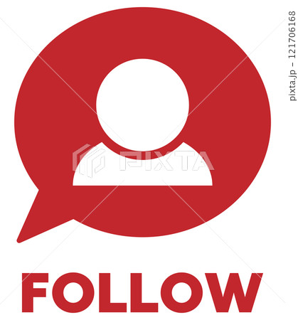 フォローの吹き出し 赤 フォローの吹き出し 赤 121706168