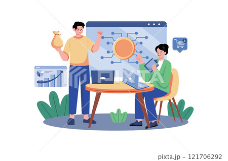 How To Buy Bitcoin Illustration concept on white background 121706292