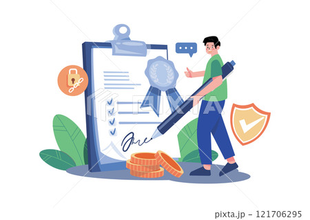 Smart Contract Illustration concept on white background 121706295