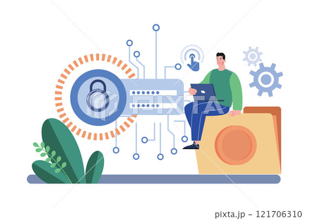 Digital Security Access Illustration concept on white background 121706310