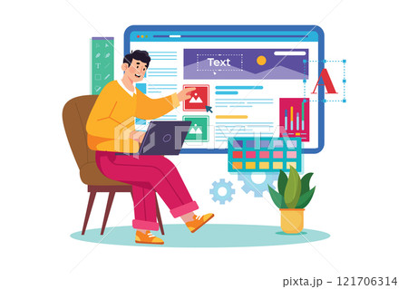 UX UI designer online service or platform web. UX UI designer online service or platform web. 121706314