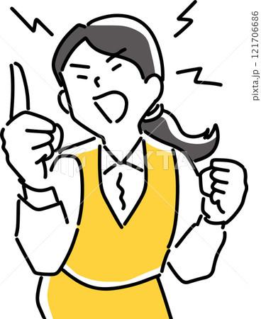人差し指を立てて怒る女性 121706686