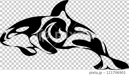 虎鯨插畫紋身標記 虎鯨插畫紋身標記 121706901