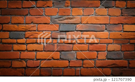 16:9サイズ 古びたレンガの背景素材 カラフル AI生成素材 16:9サイズ 古びたレンガの背景素材 カラフル AI生成素材 121707390