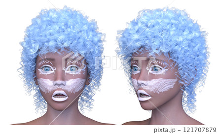 女性の顔アップ 女性の顔アップ 121707879