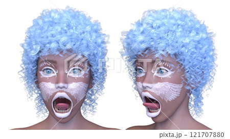 女性の顔アップ 121707880