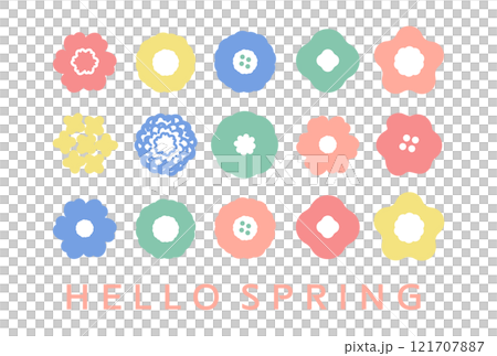 Spring flower illustration set Spring flower illustration set 121707887