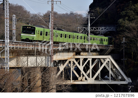 第四大和川橋梁を渡る201系普通電車 121707896