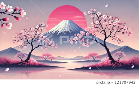 桜と富士山1 121707942