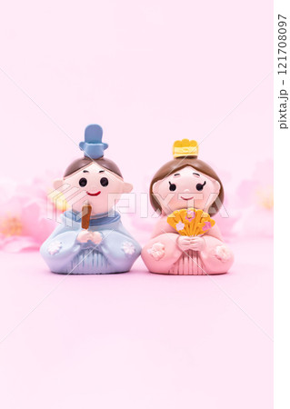 コンパクトな雛人形　ひな祭り　お雛様 121708097