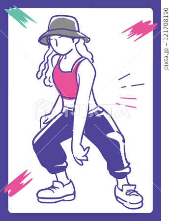 ヒップ・ホップダンスを踊る人。ベクターイラスト素材。 ヒップ・ホップダンスを踊る人。ベクターイラスト素材。 121708190