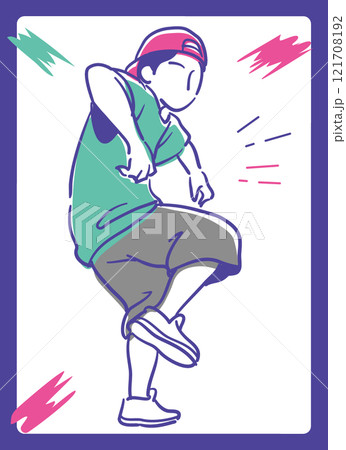 ヒップ・ホップダンスを踊る人。ベクターイラスト素材。 ヒップ・ホップダンスを踊る人。ベクターイラスト素材。 121708192