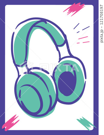 ヒップ・ホップのヘッドフォン。ベクターイラスト素材。 ヒップ・ホップのヘッドフォン。ベクターイラスト素材。 121708197