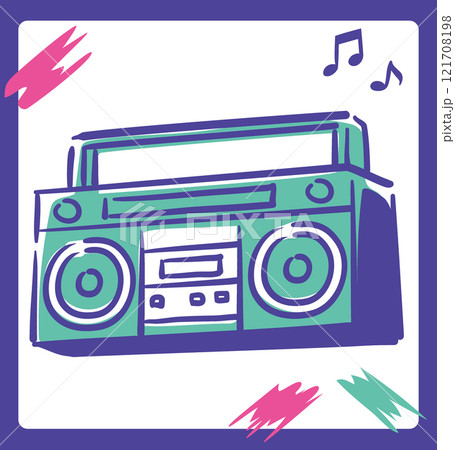 ヒップ・ホップのオーディオプレイヤー。ベクターイラスト素材。 ヒップ・ホップのオーディオプレイヤー。ベクターイラスト素材。 121708198