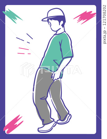 ヒップ・ホップダンスを踊る人。ベクターイラスト素材。 ヒップ・ホップダンスを踊る人。ベクターイラスト素材。 121708202