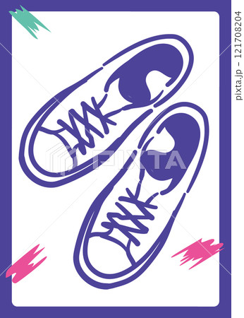 ヒップ・ホップのスニーカー。ベクターイラスト素材。 ヒップ・ホップのスニーカー。ベクターイラスト素材。 121708204