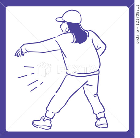 ヒップ・ホップダンスを踊る人。ベクターイラスト素材。 121708211