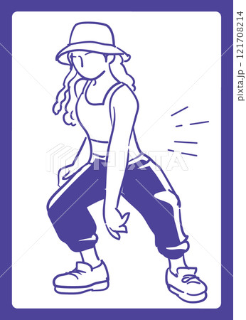 ヒップ・ホップダンスを踊る人。ベクターイラスト素材。 ヒップ・ホップダンスを踊る人。ベクターイラスト素材。 121708214