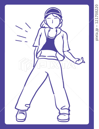 ヒップ・ホップダンスを踊る人。ベクターイラスト素材。 ヒップ・ホップダンスを踊る人。ベクターイラスト素材。 121708220