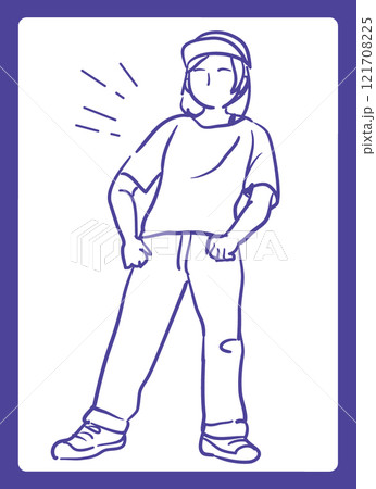 ヒップ・ホップダンスを踊る人。ベクターイラスト素材。 121708225