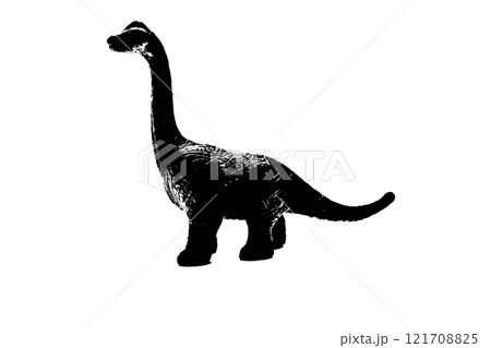 black dinosaur silhouette isolated on white background, model of dinosaurs toys 121708825