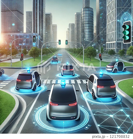 スマートシティの未来:自動運転車のAI通信ネットワークと次世代交通システム スマートシティの未来:自動運転車のAI通信ネットワークと次世代交通システム 121708832