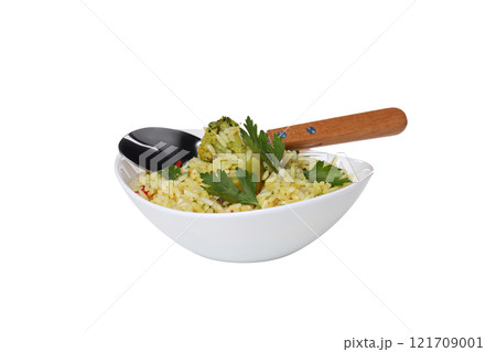 PNG, plate with pilaf, isolated on white background. PNG, plate with pilaf, isolated on white background. 121709001