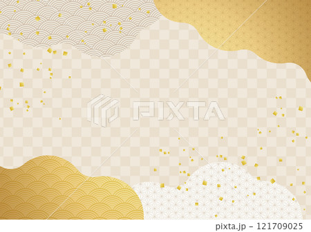 雲海の和柄和風の金和紙背景4 雲海の和柄和風の金和紙背景4 121709025