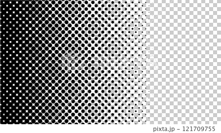 Monotone halftone (dot gradation) background illustration 121709755