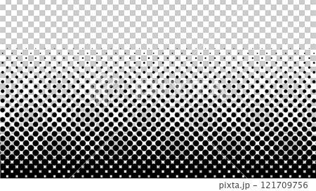 Monotone halftone (dot gradation) background illustration 121709756