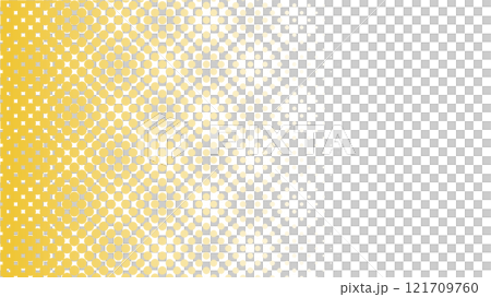 黄色グラデーションのハーフトーン（ドットのグラデーション）背景イラスト 121709760