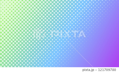 ブルー系のグラデーション背景　ハーフトーン（ドットのグラデーション） 121709780