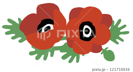 シンプルなアネモネのベクターイラスト 121710038