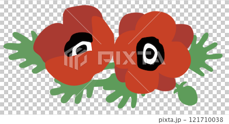 シンプルなアネモネのベクターイラスト 121710038