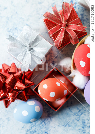 Happy Easter eggs and gift boxes 121710092