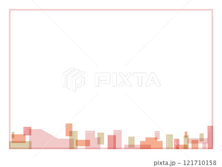 ピンクのカラフルな街の背景素材 121710158