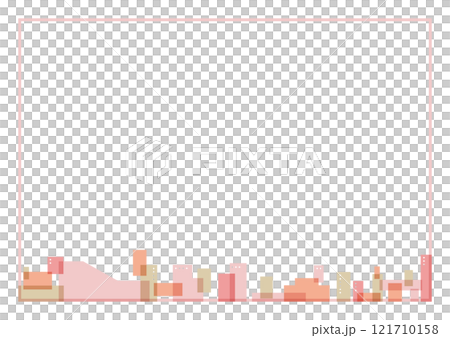 ピンクのカラフルな街の背景素材 121710158