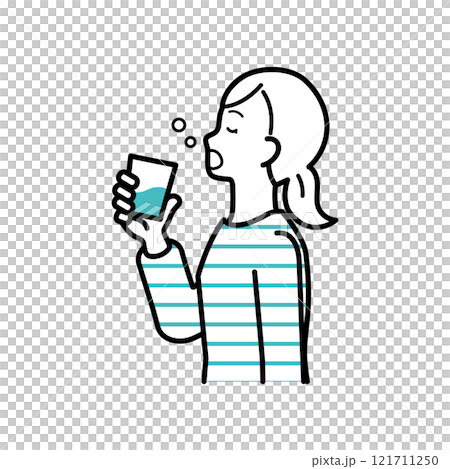 女性漱口的預防插圖 121711250