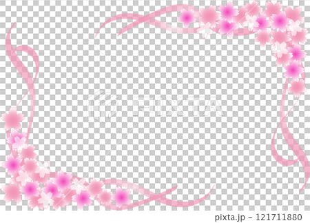 水彩風桜の飾り枠イラスト 水彩風桜の飾り枠イラスト 121711880