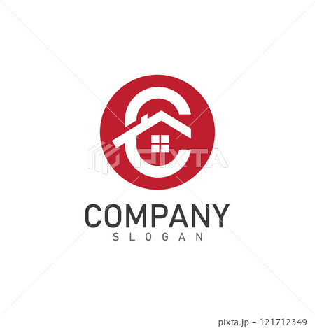 c letter real estate logo design template home vector 121712349