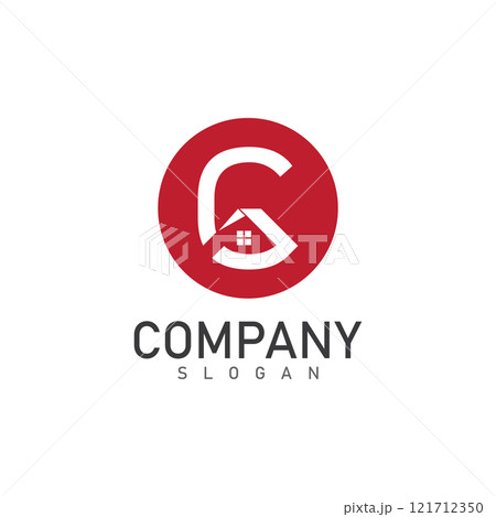 c letter real estate logo design template home vector 121712350