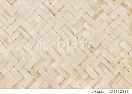Old bamboo weaving pattern, woven rattan mat texture for background and design art work. 121712588