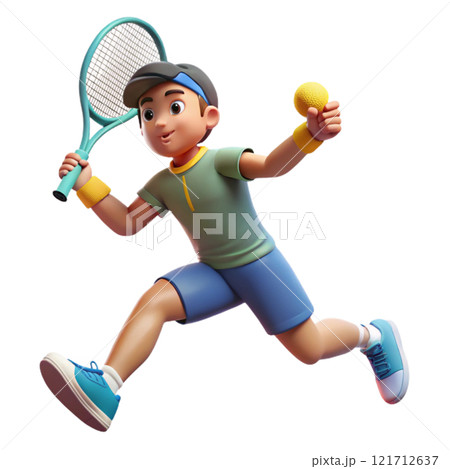 3D cartoon athletes 121712637