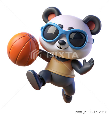 Panda  Shooting a Basketball 3D Render  Panda  Shooting a Basketball 3D Render  121712954