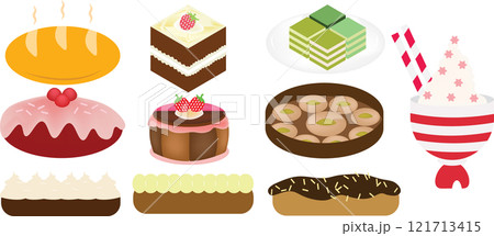cakes with cream and candies cakes with cream and candies 121713415