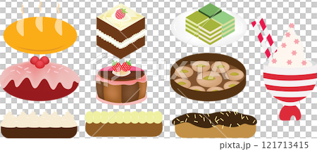 cakes with cream and candies cakes with cream and candies 121713415
