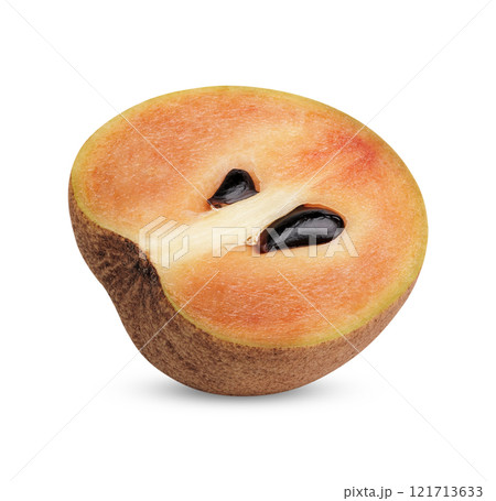 Fresh Half sapodilla isolated on white background 121713633